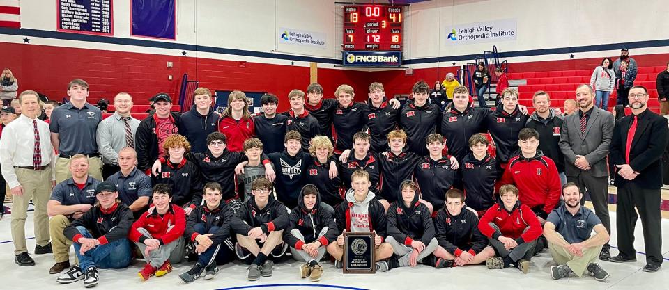 For a second straight year, Honesdale's boys varsity wrestling team has captured the District 2 Class AA Duals championship. The Hornets defeated Berwick by a score of 41-18 in this year's final and now head off to the PIAA state tournament.