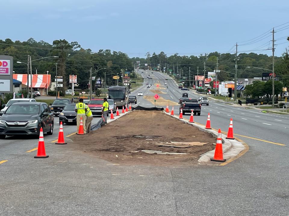 The Florida Department of Transportation has started installing landscaping and curbing on North Monroe Street.