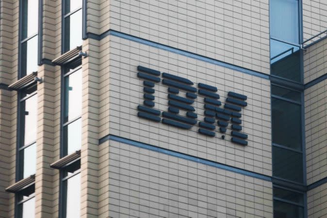 IBM logo is seen on the office building in Krakow, Poland on February 28, 2020. (Photo by Jakub Porzycki/NurPhoto)