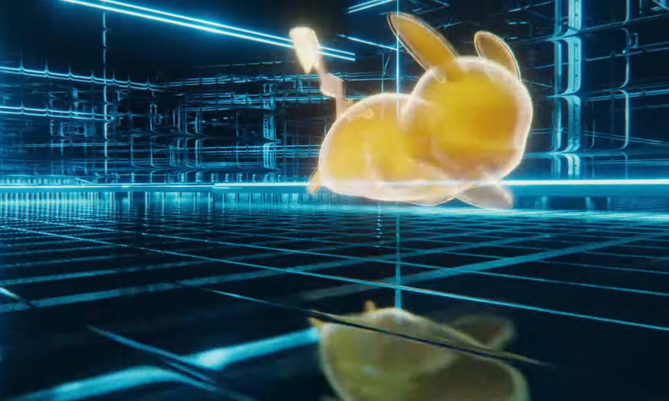 Pikachu tänzelt in einer Drahtmodell-Animation.  Trailer zu Pokémon Legends: ZA.