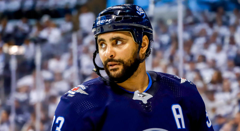 The National Hockey League Players' Association is stepping into what has been a complicated situation between Dustin Byfuglien and the Winnipeg Jets. (Photo by Darcy Finley/NHLI via Getty Images)