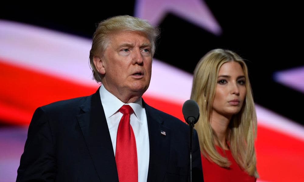 She’s right behind him: Ivanka with Donald Trump.