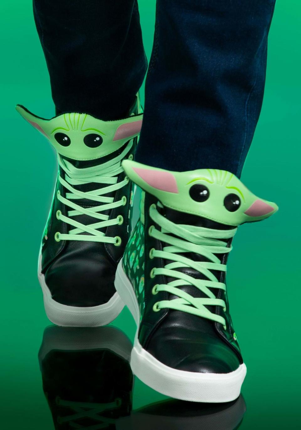 Show your love for Baby Yoda with these incredible (and very green) shoes from Fun.com
