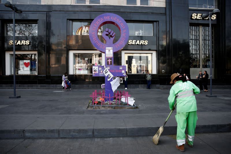 Gathering in memory of seven-year-old Fatima Cecilia Aldrighett, who went missing and whose body was discovered inside a plastic bag, in Mexico City