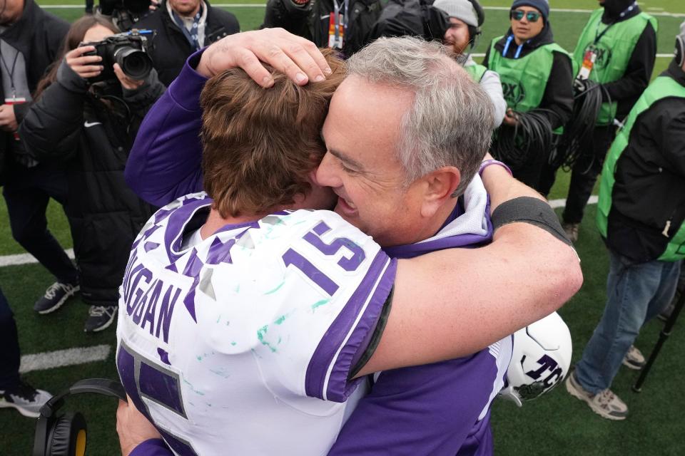 TCU quarterback Max Duggan and coach Sonny Dykes have the Horned Frogs so close to making the College Football Playoff.