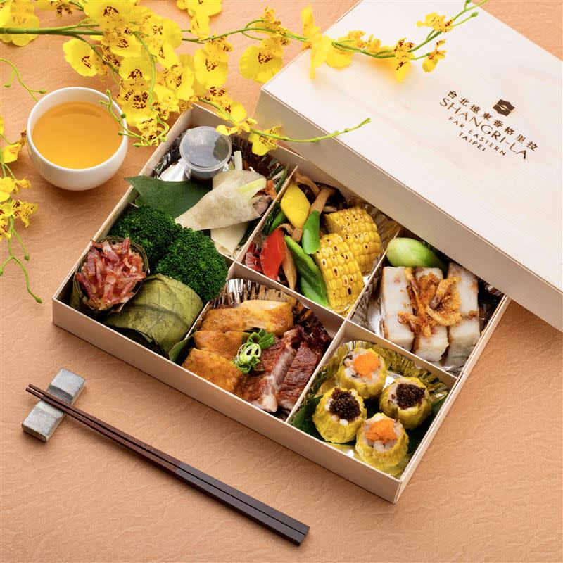 台北遠東香格里拉香宮烤鴨粵式餐盒。（圖／旅宿業者提供）