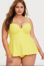 <p><strong>SHOP NOW: </strong>$50, <a href="https://www.torrid.com/product/yellow-polka-dot-push-up-one-piece-swimsuit/11168685.html" rel="nofollow noopener" target="_blank" data-ylk="slk:torrid.com;elm:context_link;itc:0;sec:content-canvas" class="link ">torrid.com</a></p><p>A peplum helps show of your waist and hide your stomach if <a href="https://www.redbookmag.com/fashion/how-to/g1173/best-beach-cover-ups/" rel="nofollow noopener" target="_blank" data-ylk="slk:you're self-conscious;elm:context_link;itc:0;sec:content-canvas" class="link ">you're self-conscious</a> of this area. But the best part of this adorable suit is that it's a one-piece that just looks like a bikini. </p>
