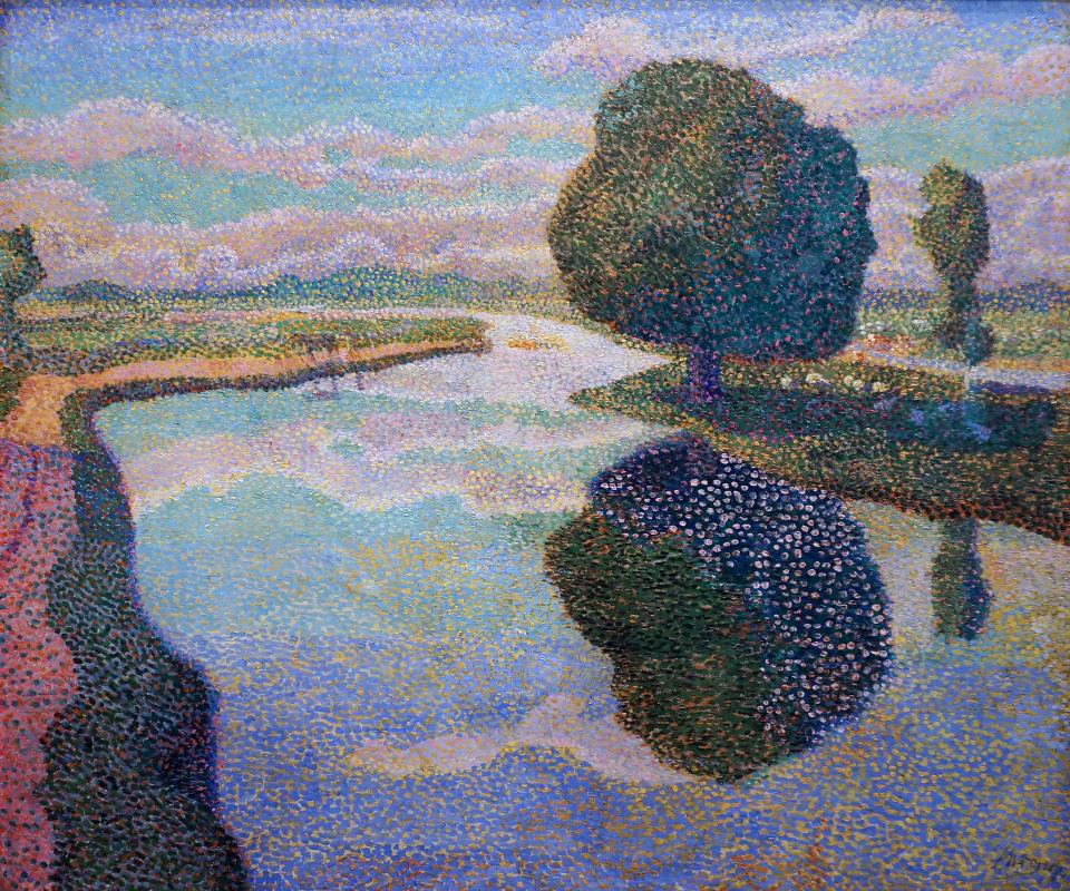 Landscape with Canal (1894) a Pontillist painting by the Dutch-Indonesian painter Jan Toorop.