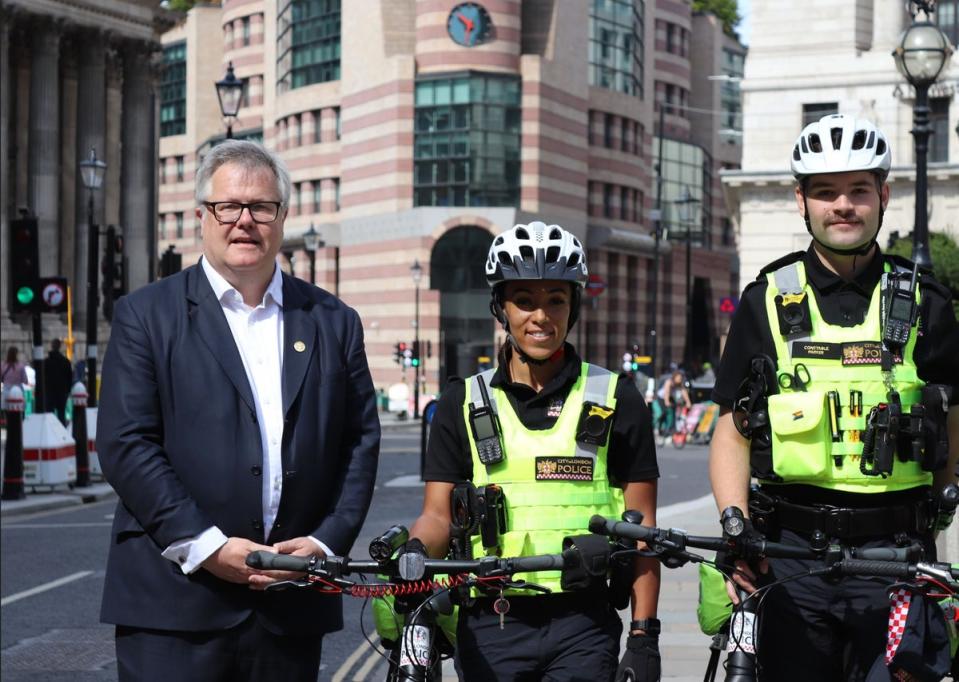 James Thomson, left, chair of the City of London Police Authority Board (Supplied)