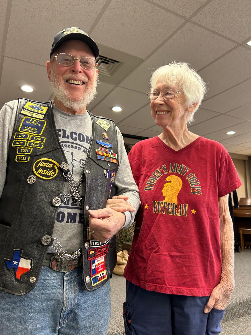 Happy couple Rhea, left, and Nancy Rakes both served in the Vietnam War, where they met and were later married. Nancy was in the last class of Women's Army Corps in 1975. They have been married 46 years.