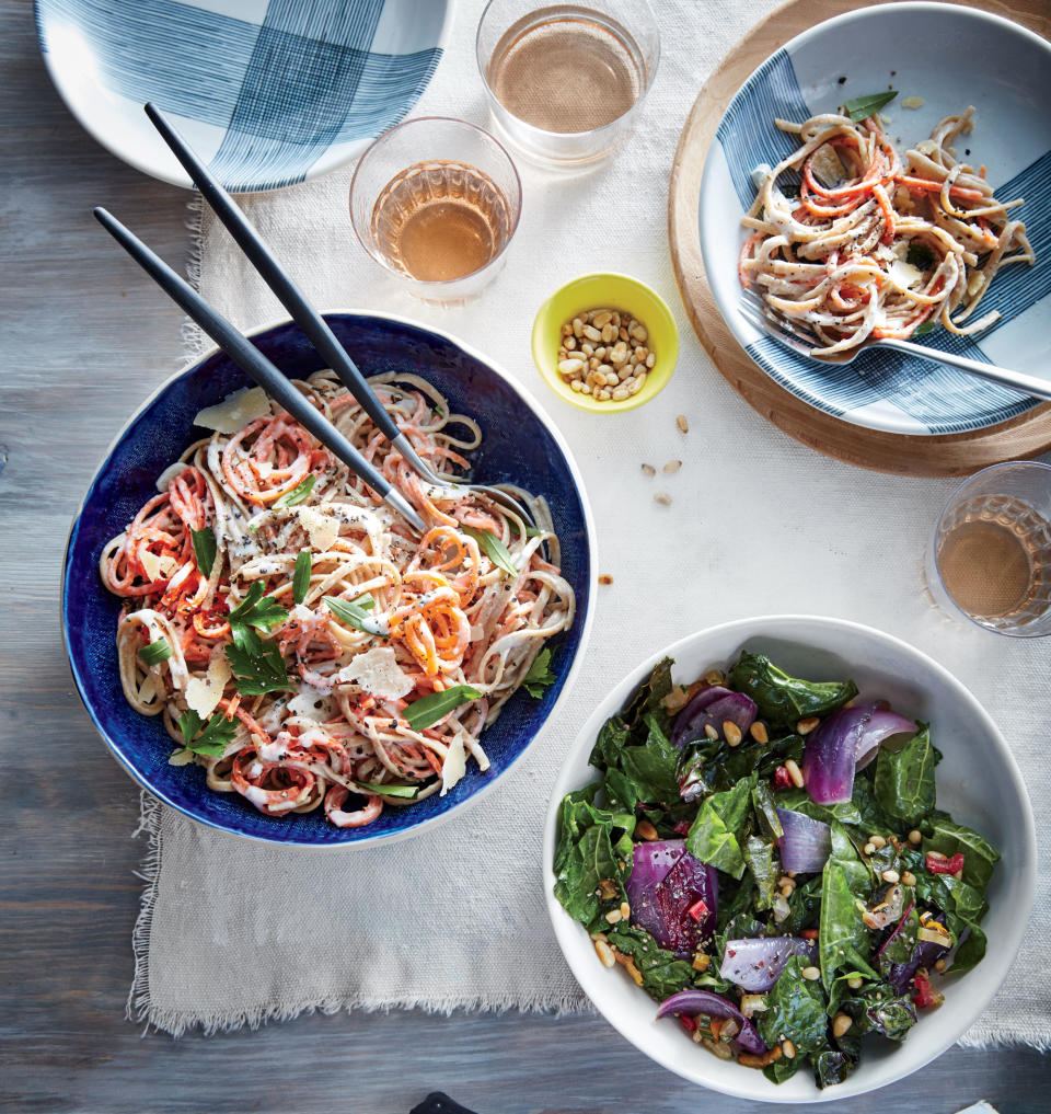 Creamy Carrot and Herb Linguine