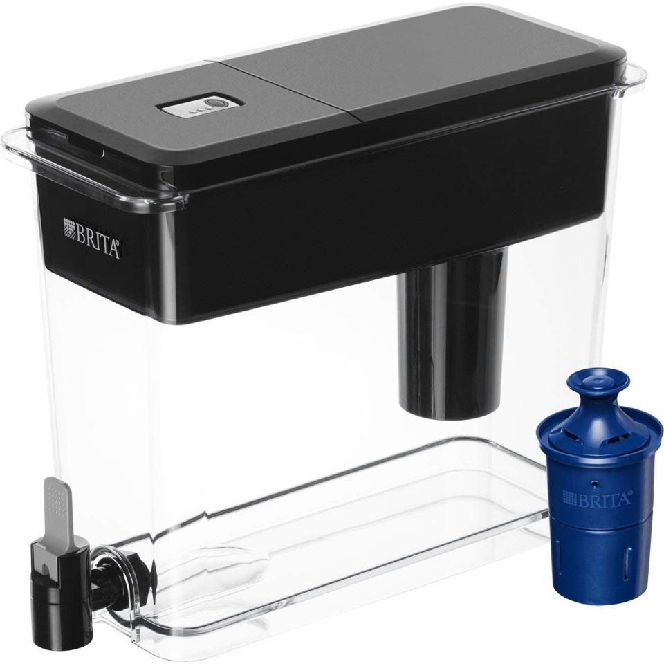 Brita Extra Large 18 Cup Filtered Water Dispenser with 1 Longlast Filter in Black. (Photo: Amazon)