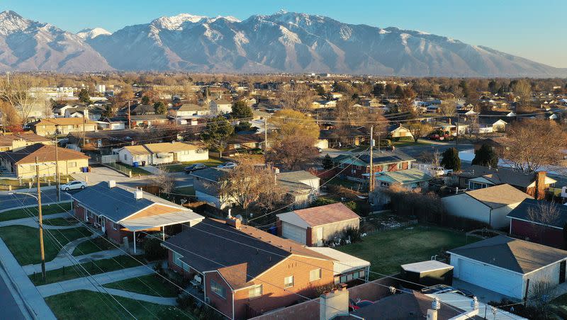 Homes in Midvale on Thursday, Dec. 14, 2023. Will housing prices drop in 2024?