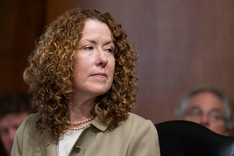 Tracy Stone-Manning, nominated to direct the Bureau of Land Management, at her confirmation hearing in Washington on June 8, 2021.