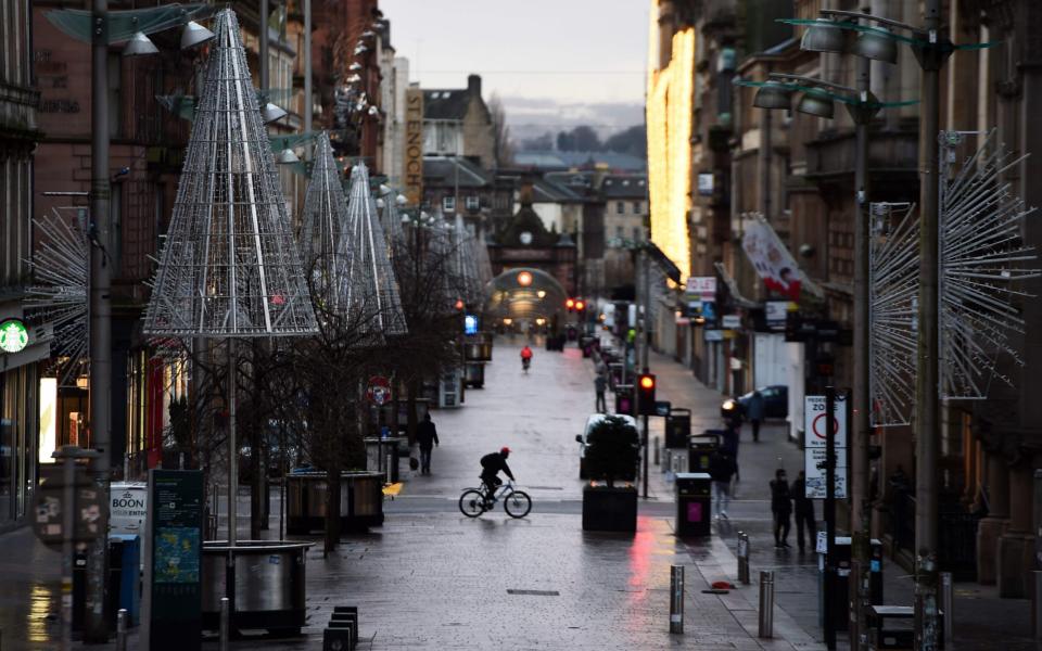 Scotland's shopping streets have suffered a major hit as a result of the pandemic - ANDY BUCHANAN/AFP