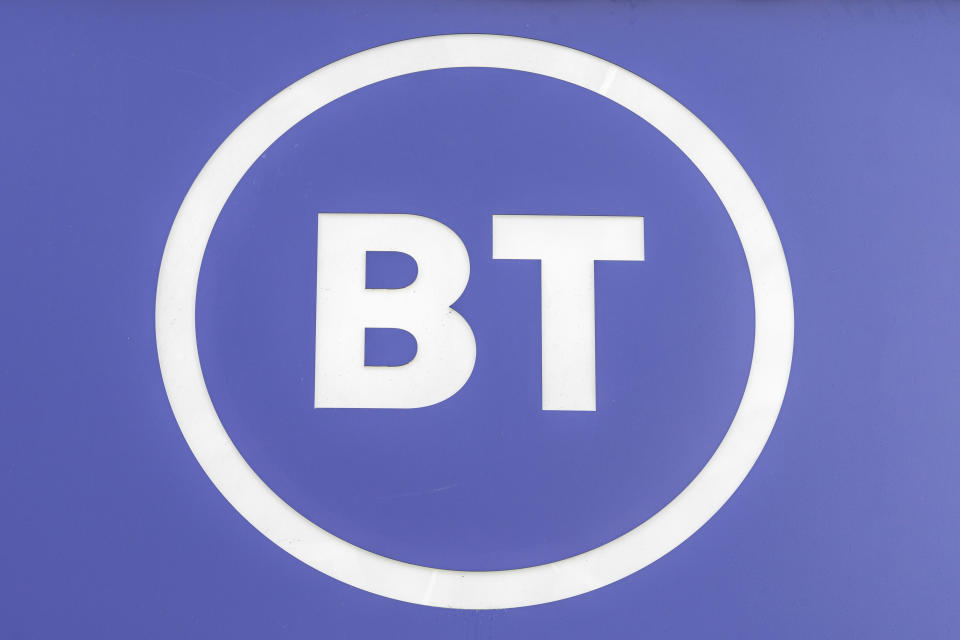 LONDON, UNITED KINGDOM - 2020/05/26: BT logo seen at Oxford Street. (Photo by Dave Rushen/SOPA Images/LightRocket via Getty Images)