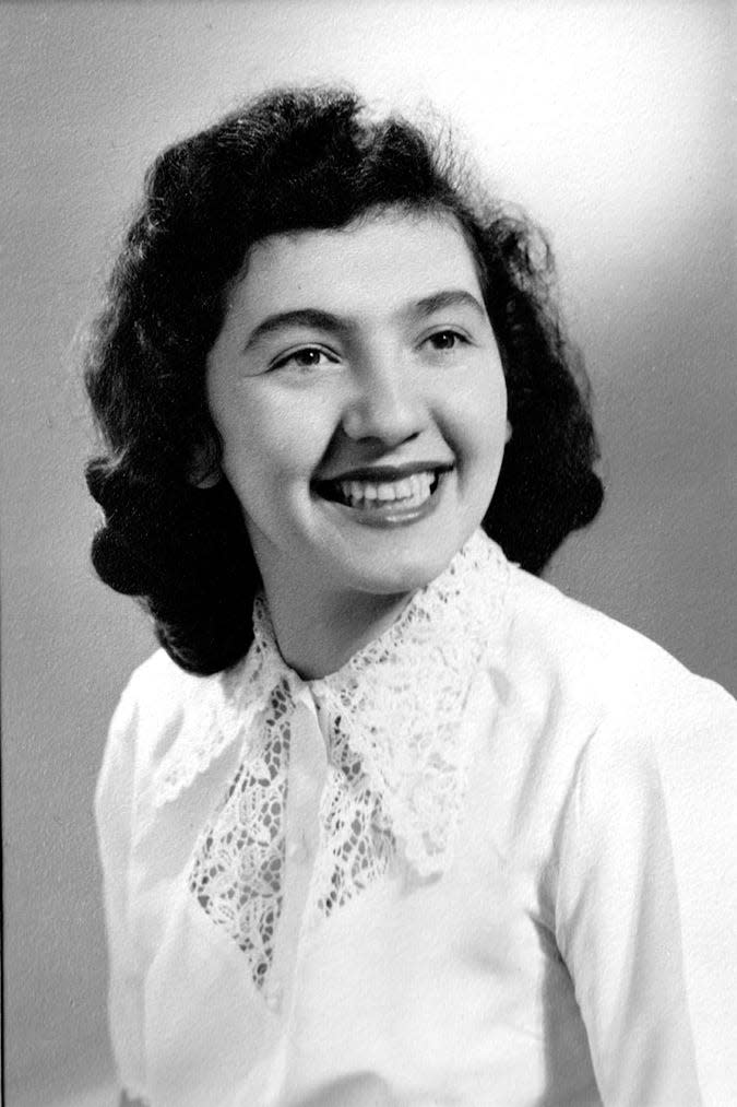 Celina Karp Biniaz's graduation photo from North High School in Des Moines, 1948