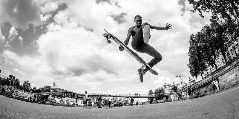 skateboarder paris france