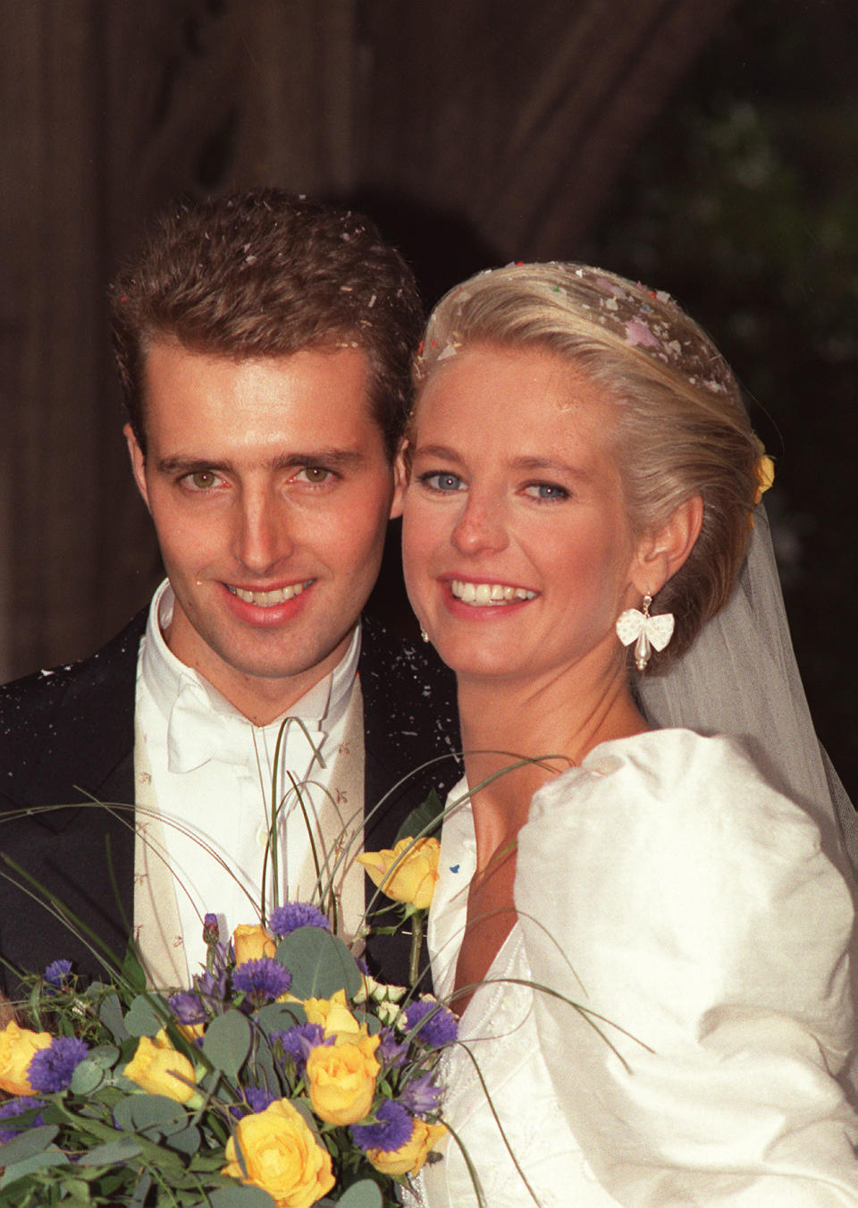 PA NEWS PHOTO 29/9/90  ULRIKA JONSSON WEDDING TO JOHN TURNBULL AT ST.GILES CHURCH IN STOKE   (Photo by Jim James - PA Images/PA Images via Getty Images)