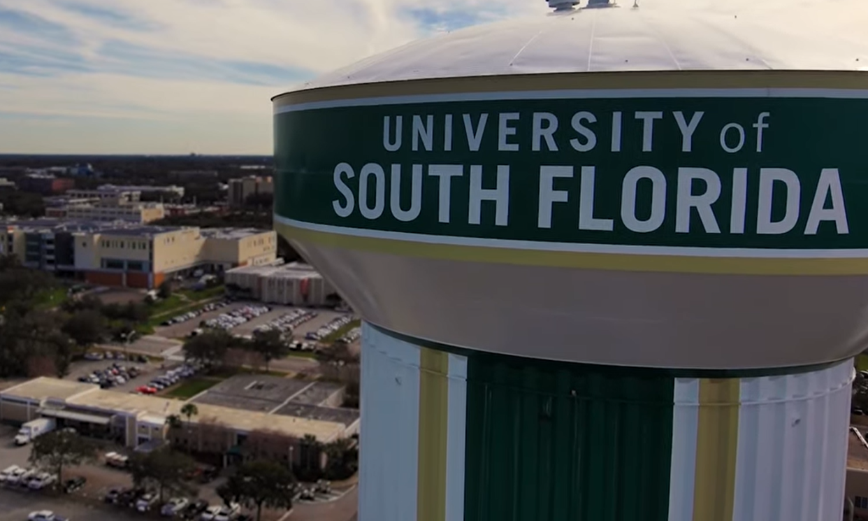 The University of South Florida water tower on the school's Tampa campus