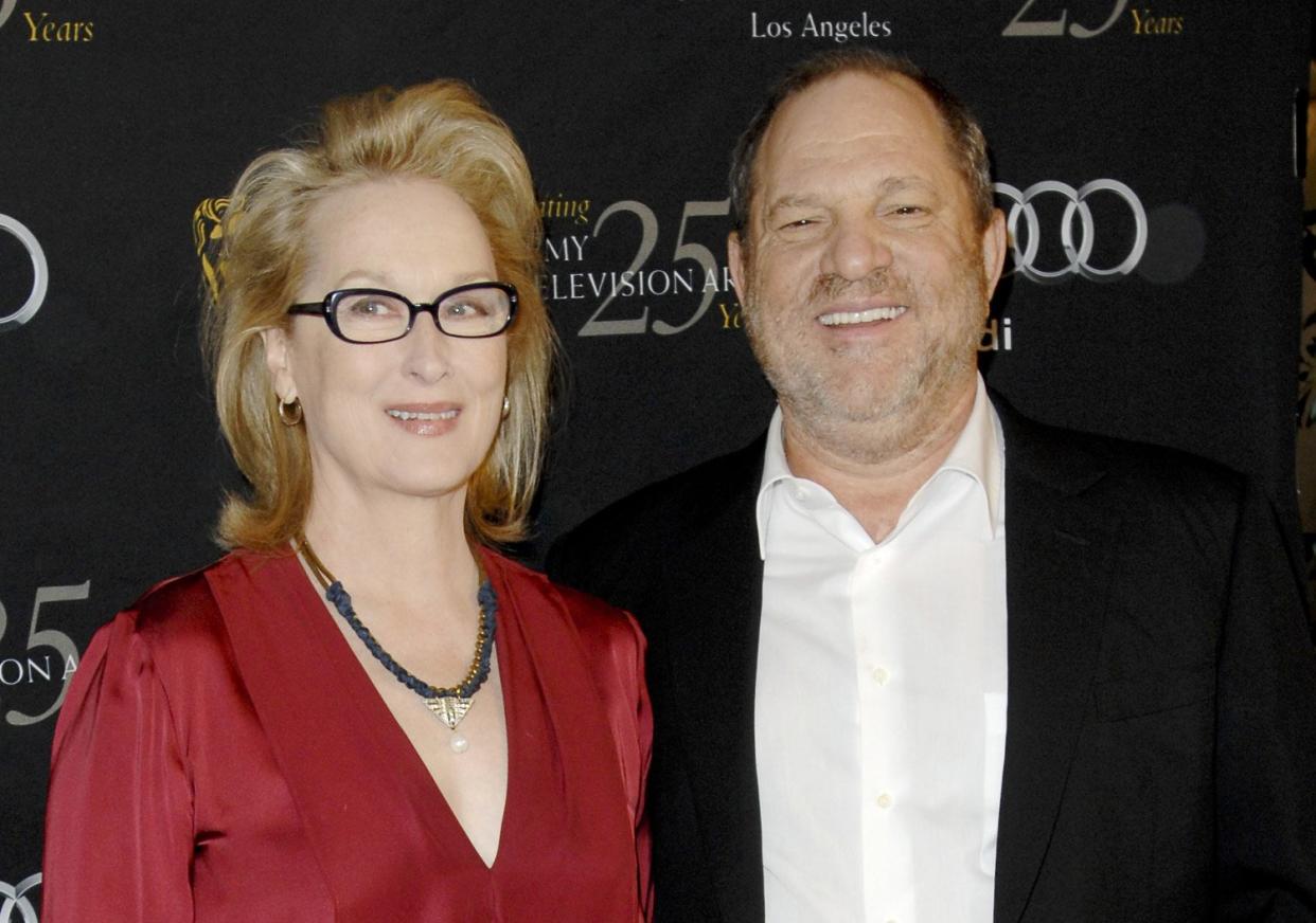 Hitting out: Meryl Streep has slammed Harvey Weinstein: Rex