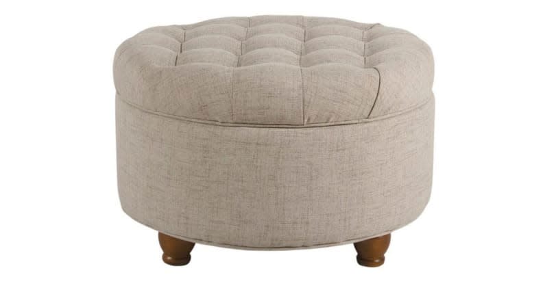 This round ottoman doubles as a fabulous footrest.