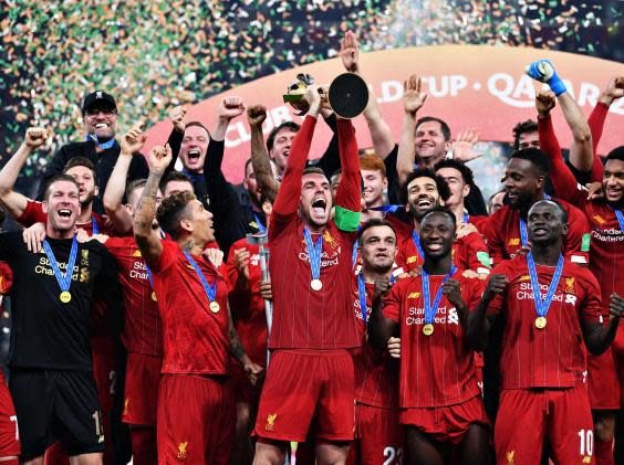 Liverpool lift the trophy (Getty)