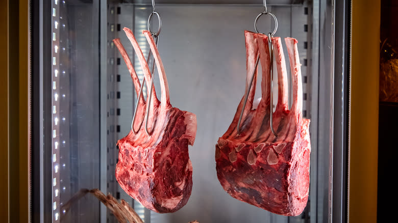 hanging meat for dry aging