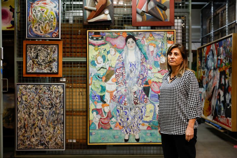 Artwork in the Tel Aviv Museum of Art in Tel Aviv is protected from possible damages caused by rocket attacks