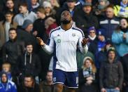 West Bromwich Albion's Victor Anichebe celebrates his second goal against Birmingham City during their FA Cup fourth round soccer match at St Andrew's in Birmingham, central England, January 24, 2015. REUTERS/Eddie Keogh (BRITAIN - Tags: SPORT SOCCER)