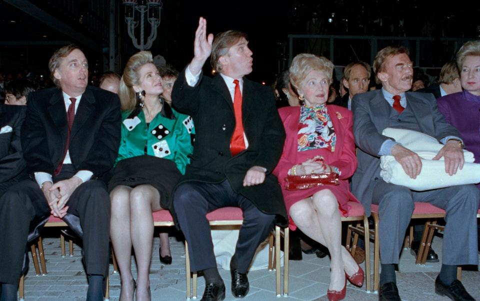 Donald Trump with his brother Robert, sister-in-law Blaine, and parents Mary and Fred Sr, 1990