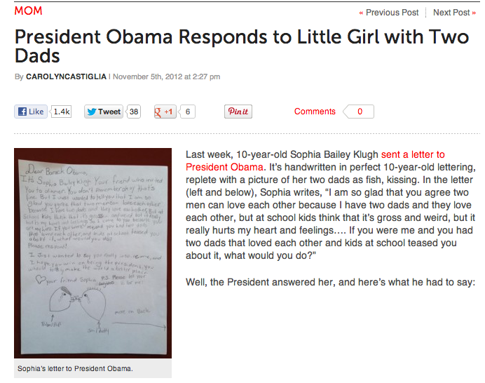 Girl Writes To President Obama