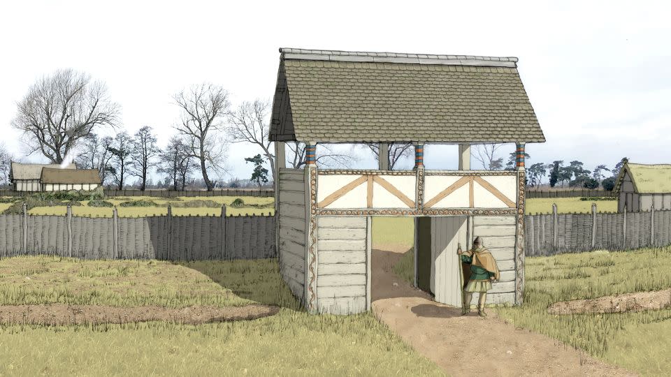 She was buried in a pit that used to hold an entry post for the Early Medieval Gatehouse at the Conington settlement.  - Oxford Archaeology