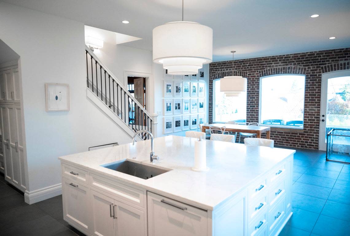 A view of the remodeled kitchen inside of the second Rust mansion, that was built in 1913 by William Rust the founder of Ruston, at 521 N Yakima Ave. in Tacoma, Wash. on Nov. 16, 2022. The home is now for sale and is listed at four million dollars. Cheyenne Boone/Cheyenne Boone/The News Tribune