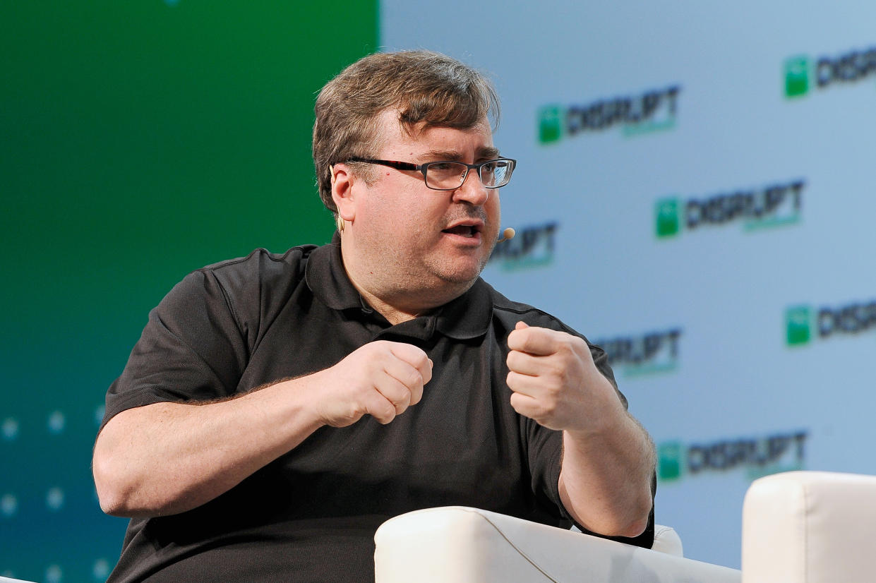 SAN FRANCISCO, CA - SEPTEMBER 06:  Greylock Partner Reid Hoffman speaks onstage during Day 2 of TechCrunch Disrupt SF 2018 at Moscone Center on September 6, 2018 in San Francisco, California.  (Photo by Steve Jennings/Getty Images for TechCrunch)