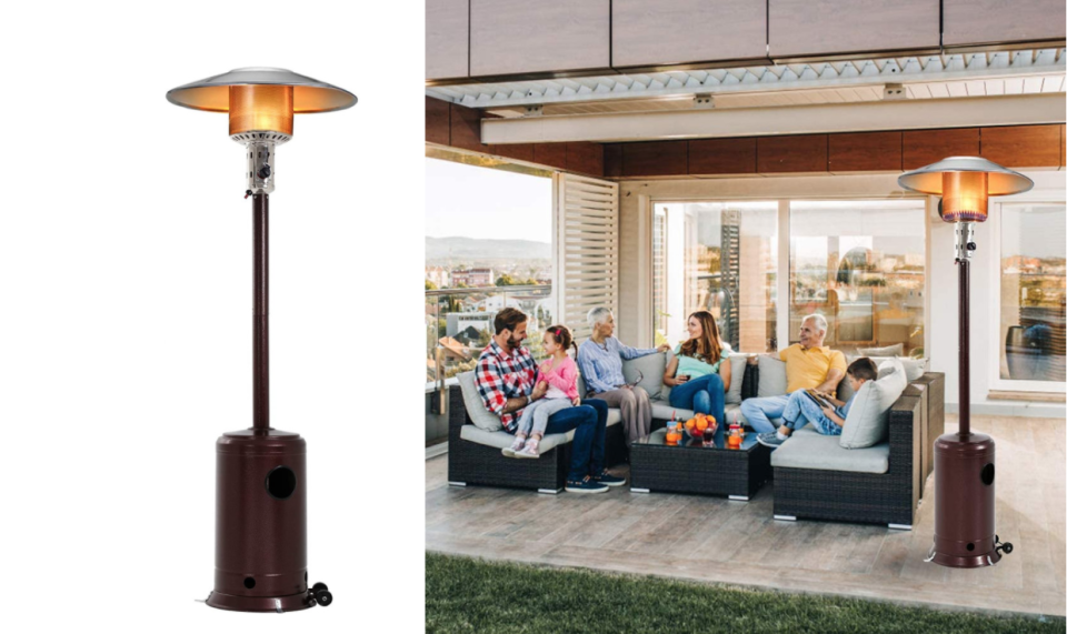 Patio Heater Tall Hammered Finish Garden Outdoor Heater Propane Standing.