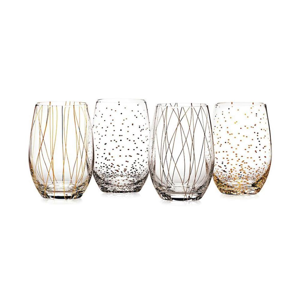 6) Cheers Party Stemless Wine Glasses, Set of 4 - A Macy's Exclusive