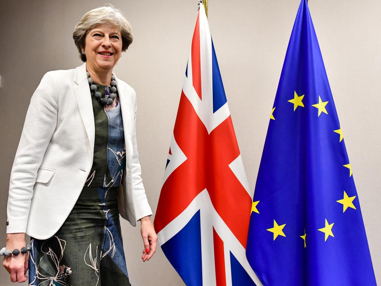 Theresa May arrives for a meeting with European Council: REUTERS