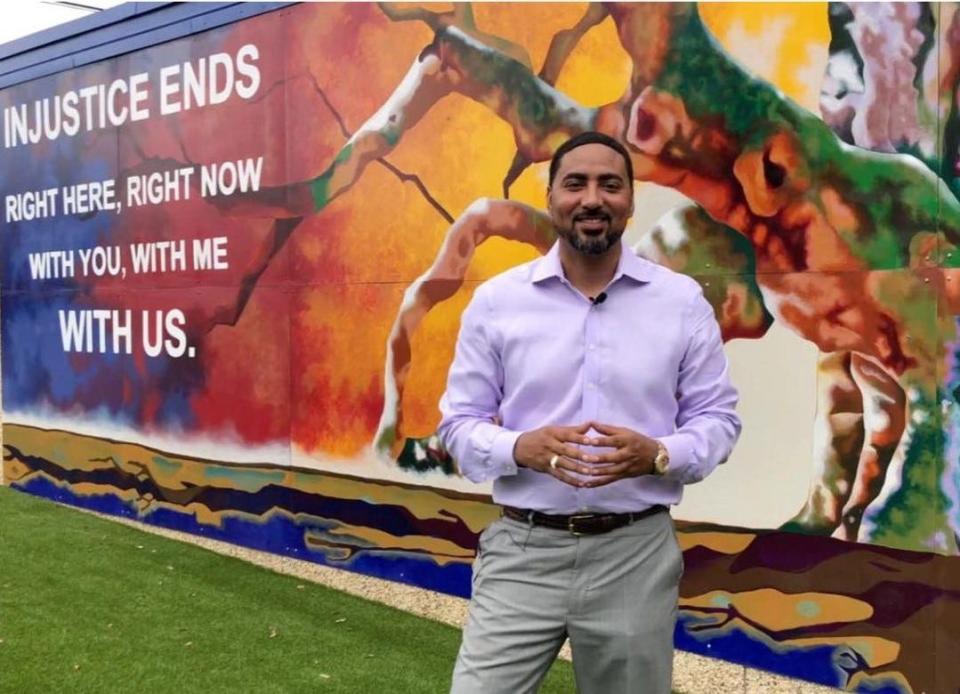 Justin Bamberg outside his office in Bamberg, S.C.