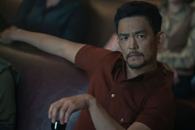 <p>Hopper Stone/SMPSP</p> John Cho as James Yoon, an actor in 'The Hamlet'