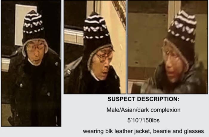 Suspect photos and description as "Male/Asian/dark complexion 5'10/150lbs"