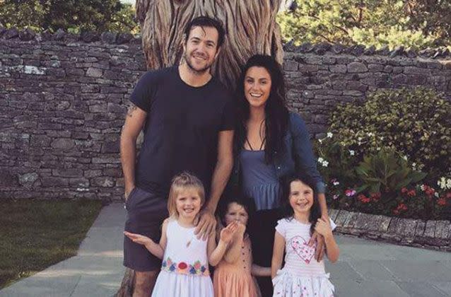 Alistair Eccles with Jessica Cunningham and their three daughters. Picture: Instagram/Theprodigalfox