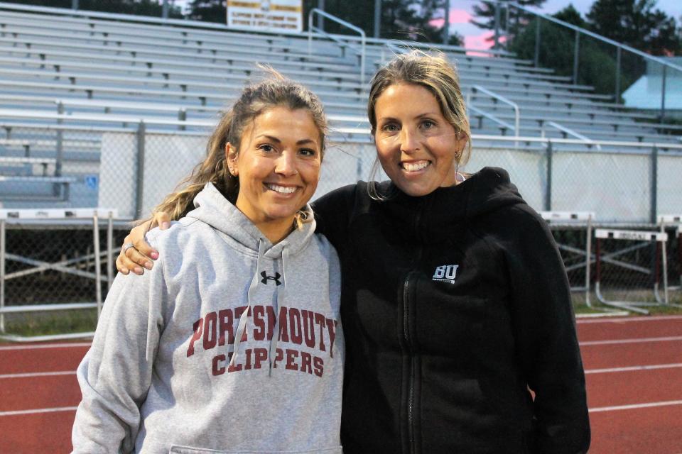 Portsmouth coach JoJo Curro, left, and Souhegan coach McKinley Sbordone are sisters and together came up the idea to play one game each season to benefit the One Love Foundation.