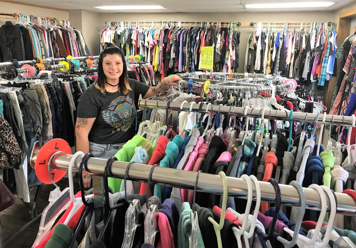 Amy Yedynak opened Angel's Attic, a used clothing store, on Main Street in Oconto in June.