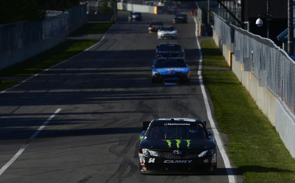 MONTREAL, QC - AUGUST 18: Kyle Busch driver of the #54 Monster Energy Toyota during the NASCAR Nationwide Series sixth annual NAPA AUTO PARTS 200 presented by Dodge on August 18, 2012 at the Circuit Gilles Villeneuve in Montreal, Quebec, Canada. (Photo by Robert Laberge/Getty Images for NASCAR)