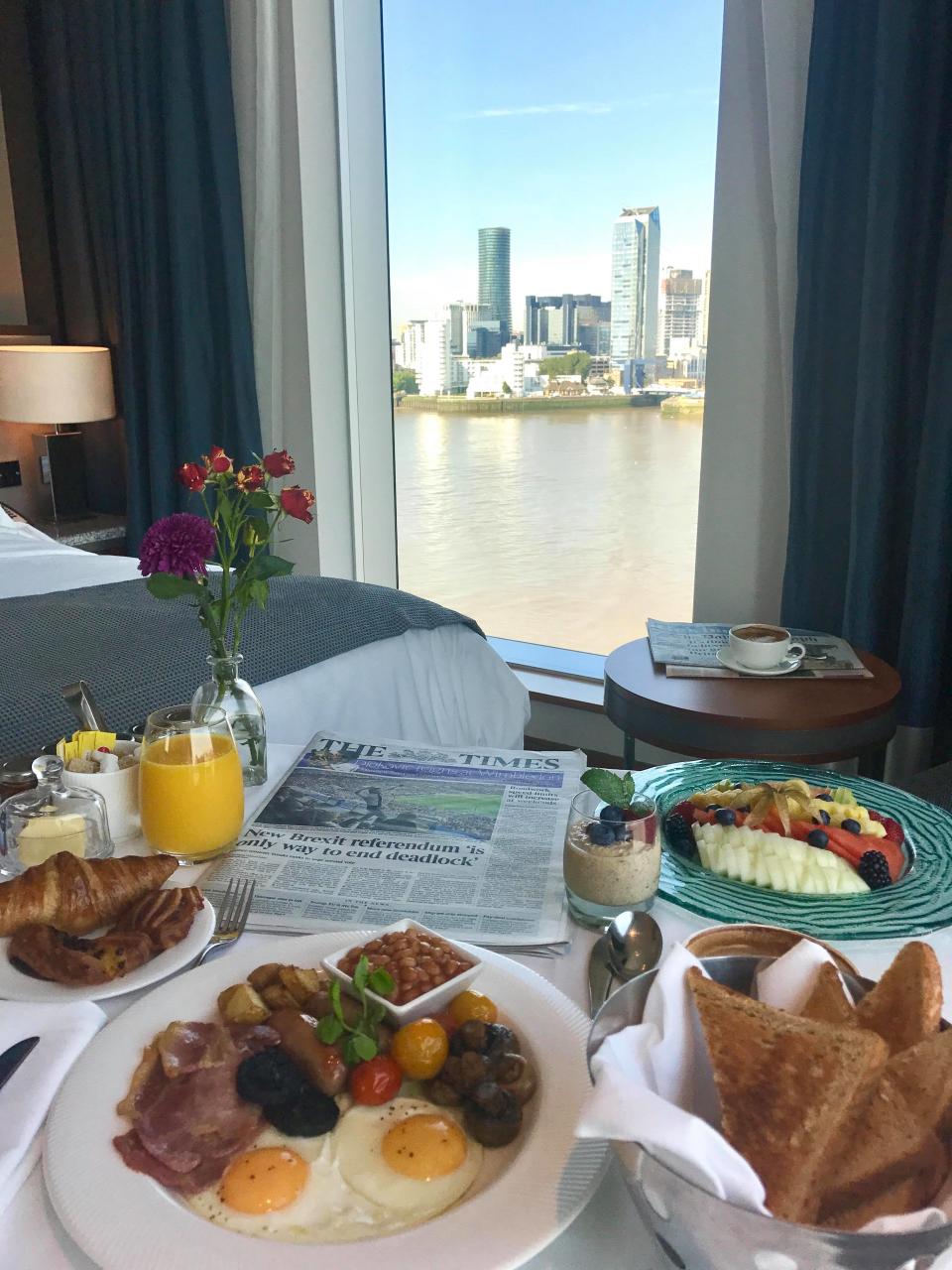 The InterContinental London – The O2 is known for its epic views of the River Thames, but we think the breakfast is also pretty special. Photo: Yahoo Australia