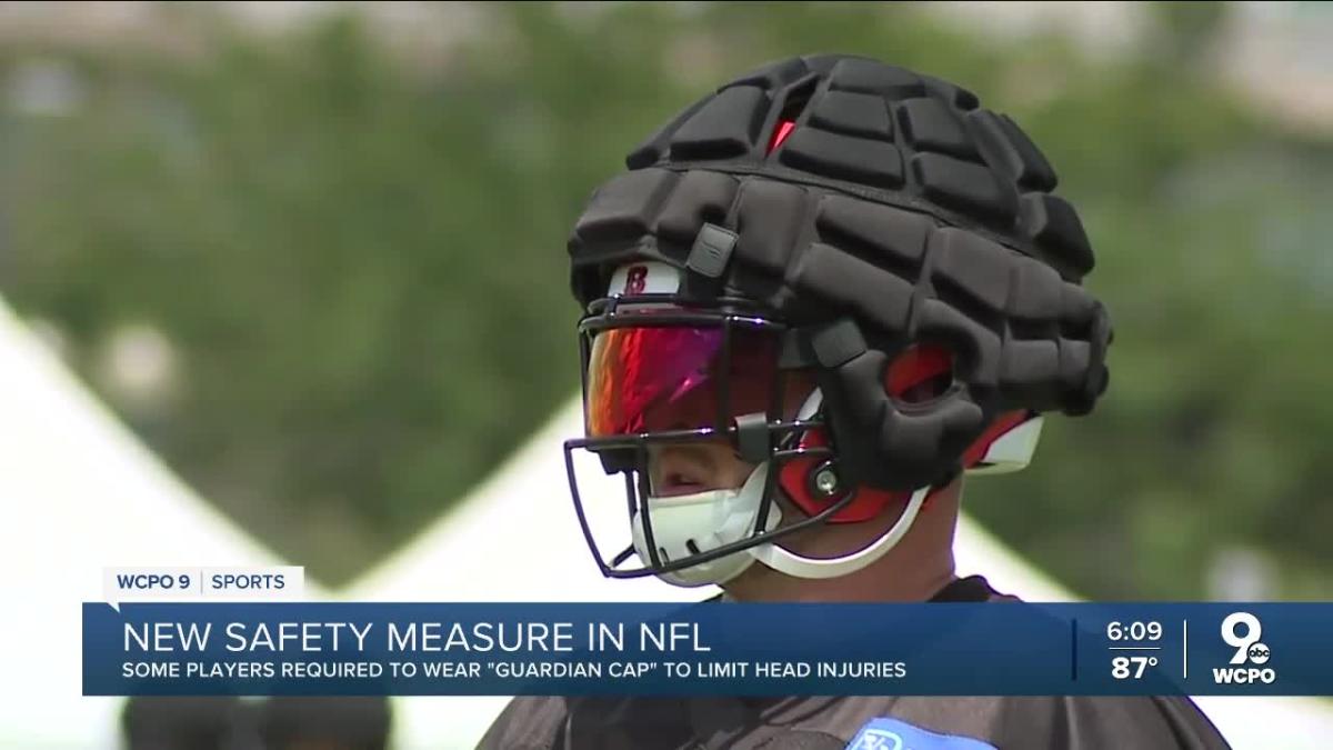 What are the padded helmets players are wearing at NFL training camps?