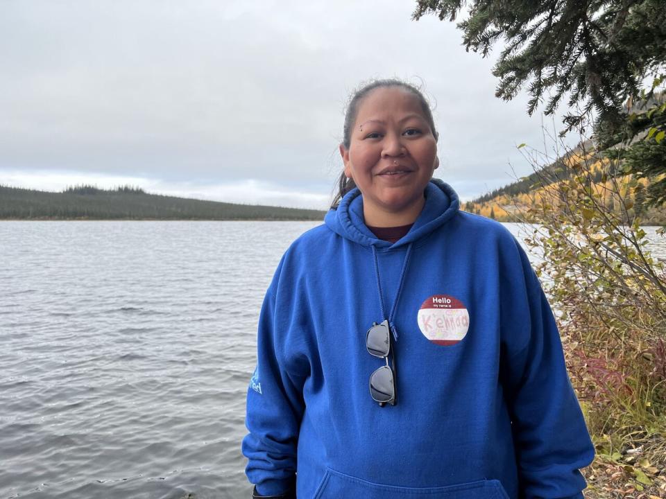 Chief Bessie Chasse of the White River First Nation in the Yukon, in September 2022, at Pickhandle Lake.