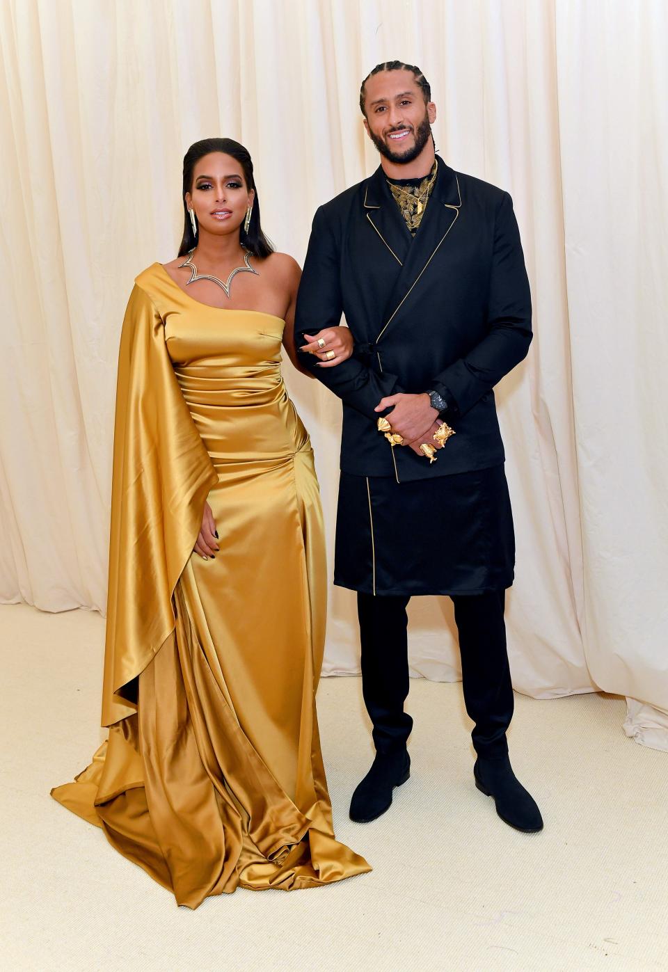 <h1 class="title">Nessa Diab and Colin Kaepernick in custom Pyer Moss</h1><cite class="credit">Photo: Getty Images</cite>