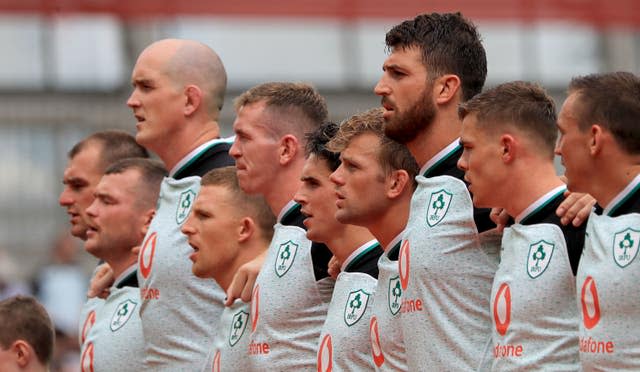 Jean Kleyn, third right, made his Ireland debut against Italy in August 2019